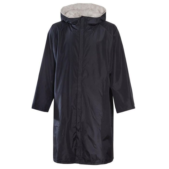 Kids' Changing Robe, Black/Grey, Fleece-Lined, 9-13 Years