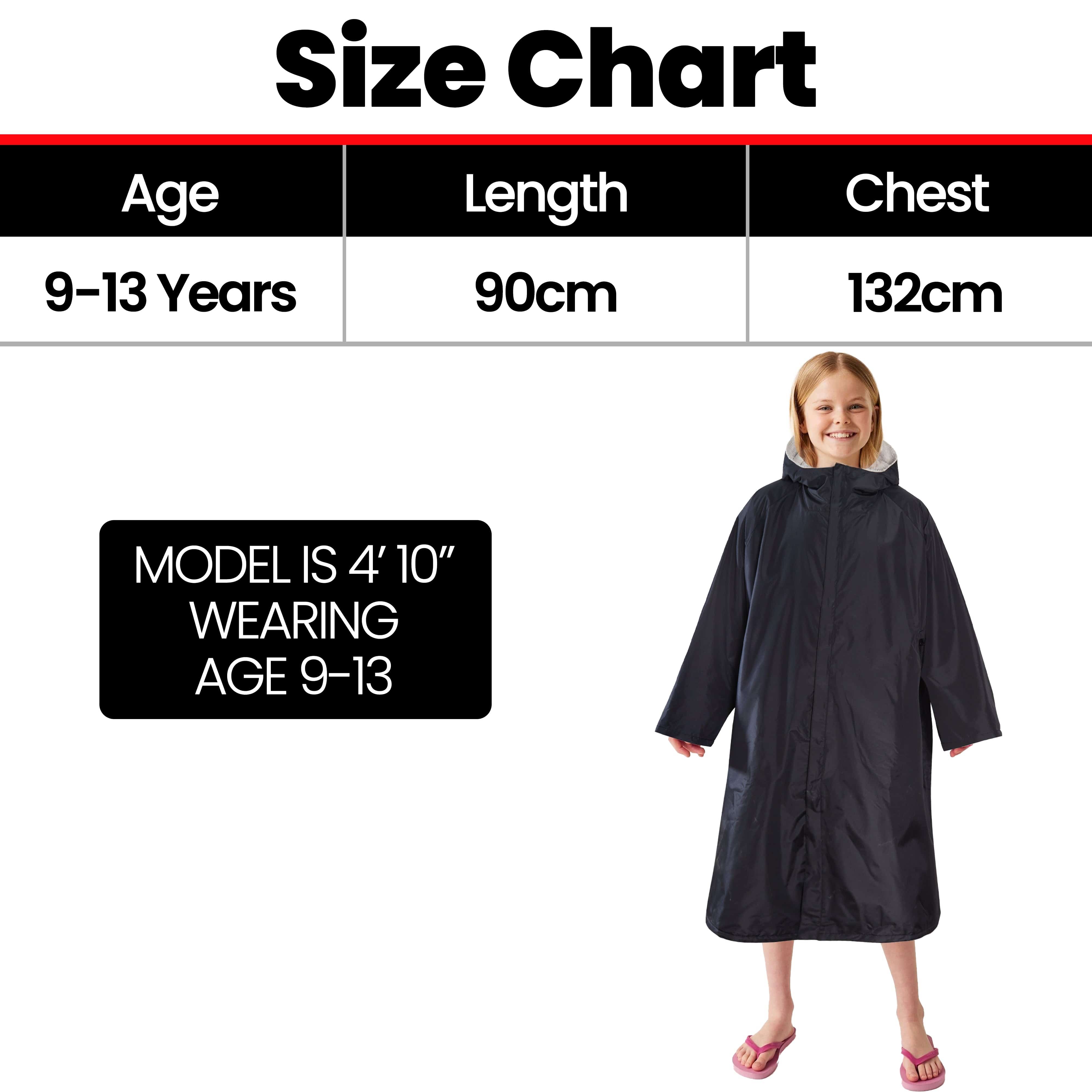 Changing Robe Kids' Unisex Hooded Coat Black Grey Windproof