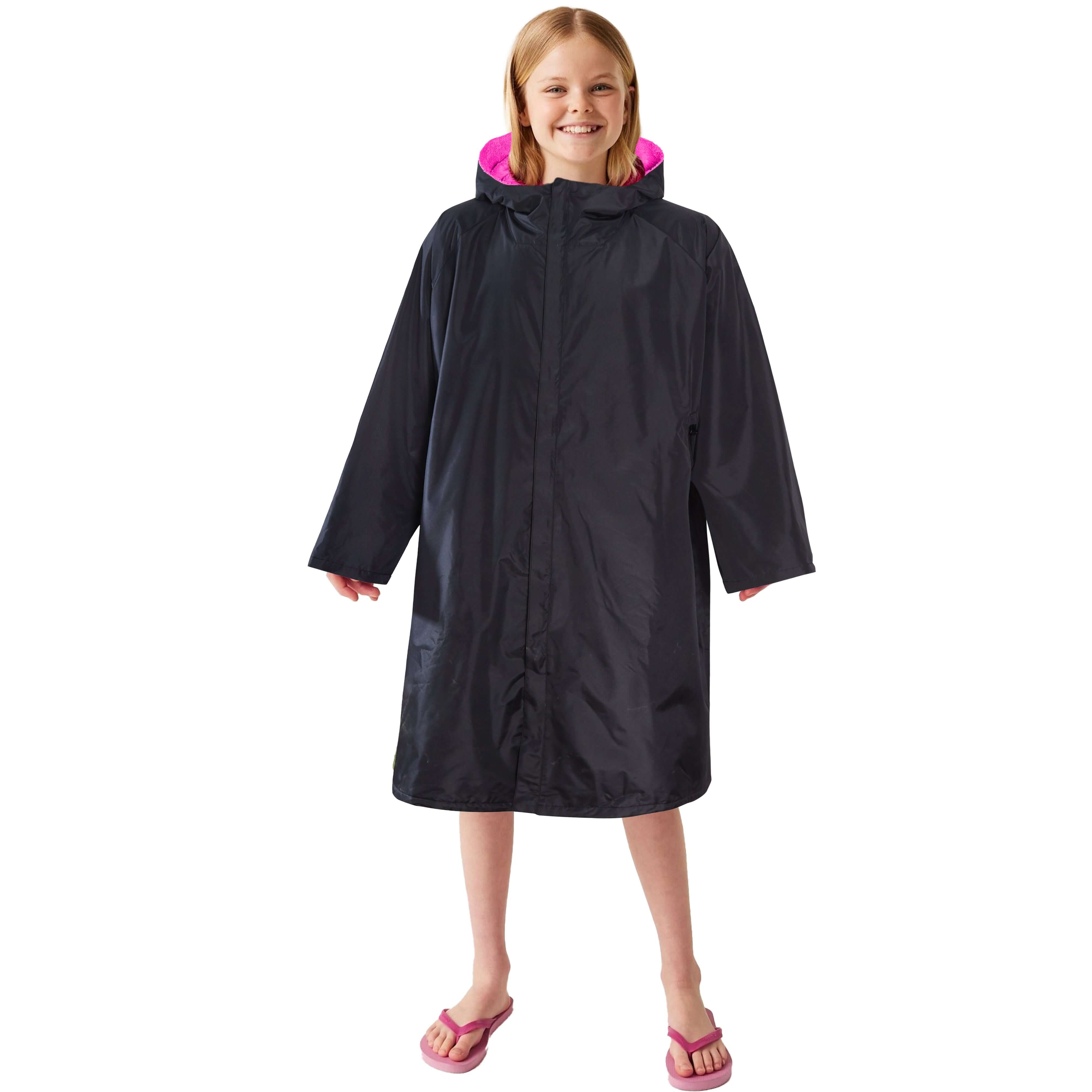 Changing Robe Kids' Unisex Hooded Coat Black Pink Windproof Winter