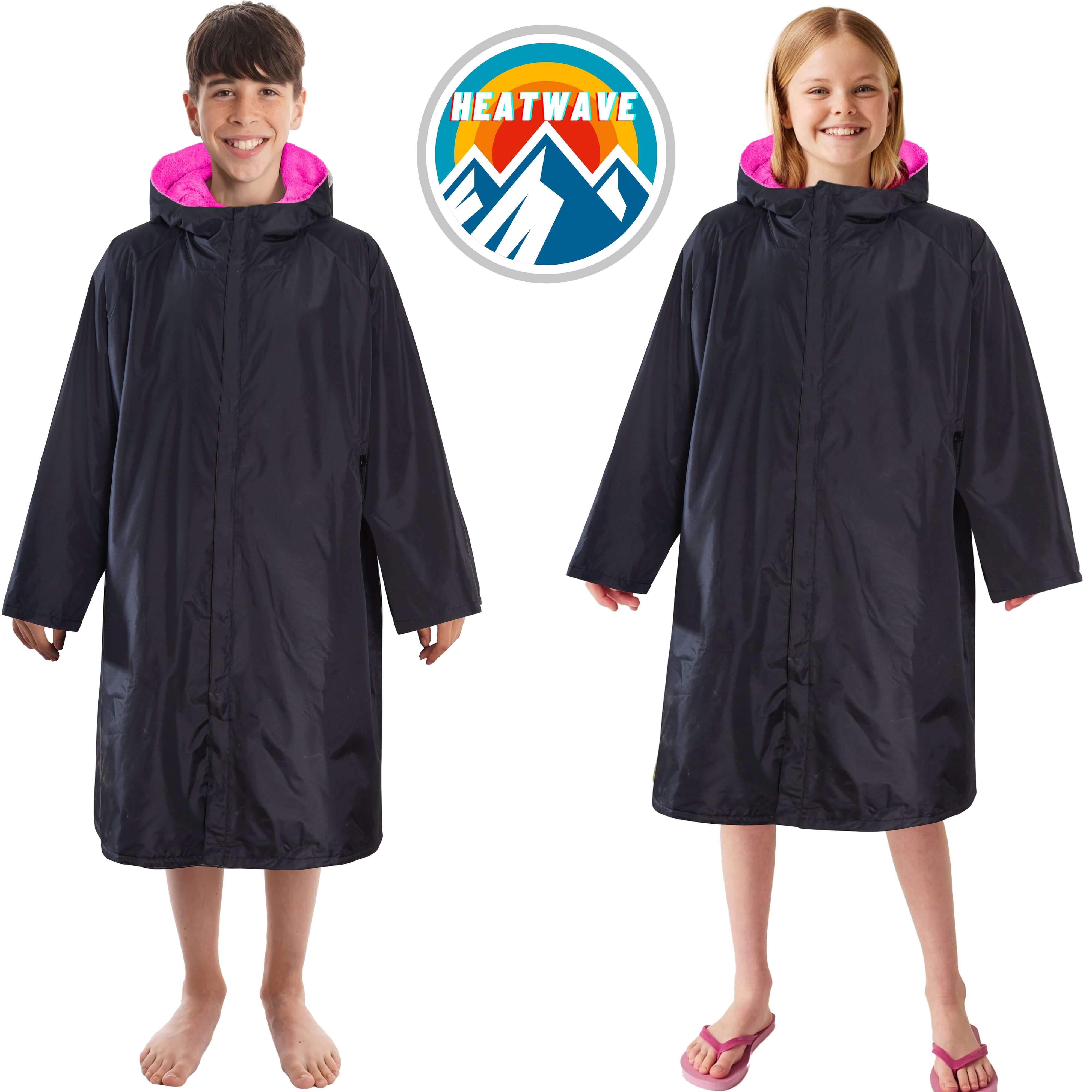 Changing Robe Kids' Unisex Hooded Coat Black Pink Windproof Winter