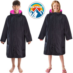 Changing Robe Kids' Unisex Hooded Coat Black Pink Windproof Winter