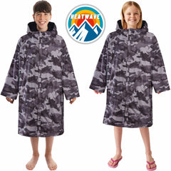 Changing Robe Kids' Unisex Hooded Coat Camouflage Black Windproof