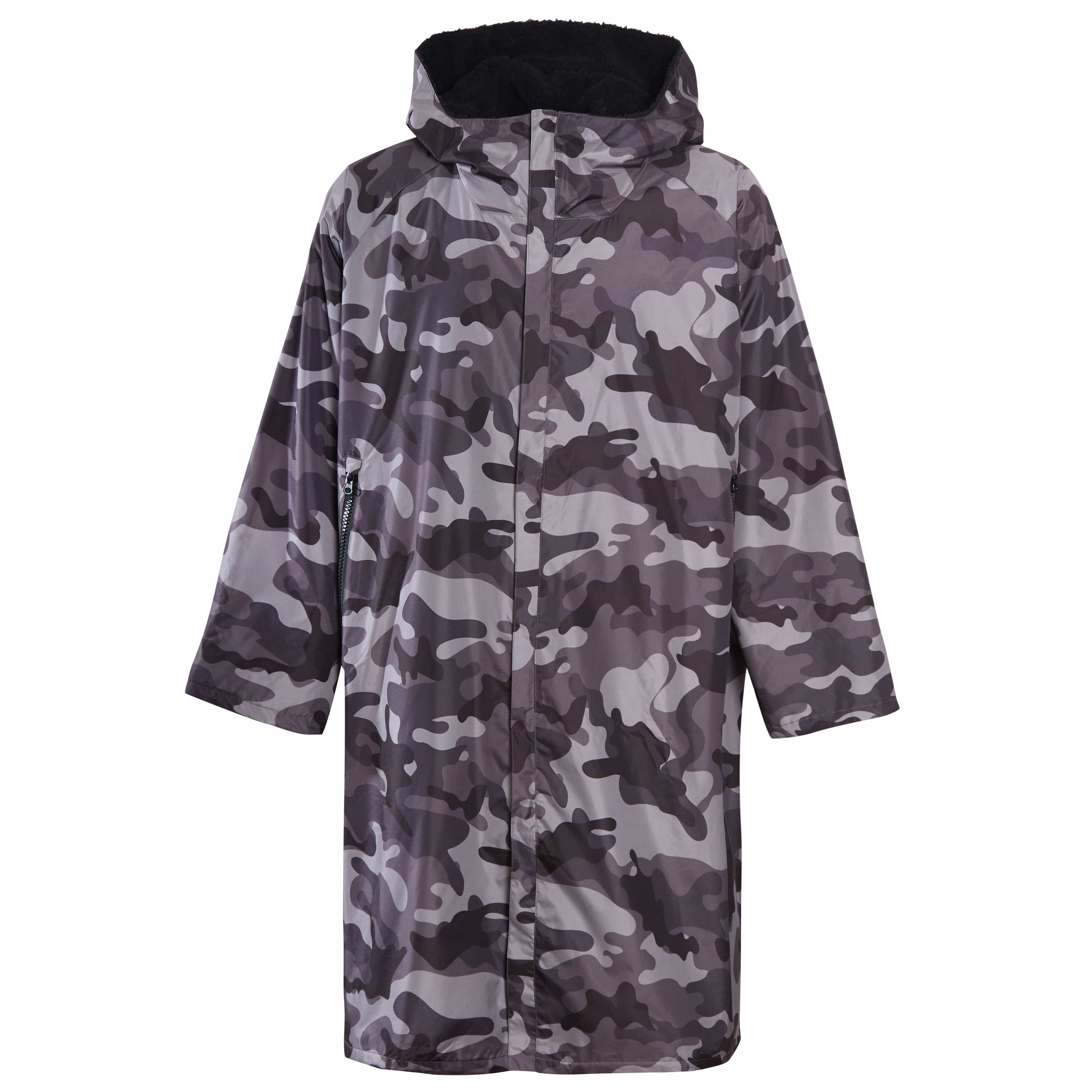 Changing Robe Kids' Unisex Hooded Coat Camouflage Black Windproof