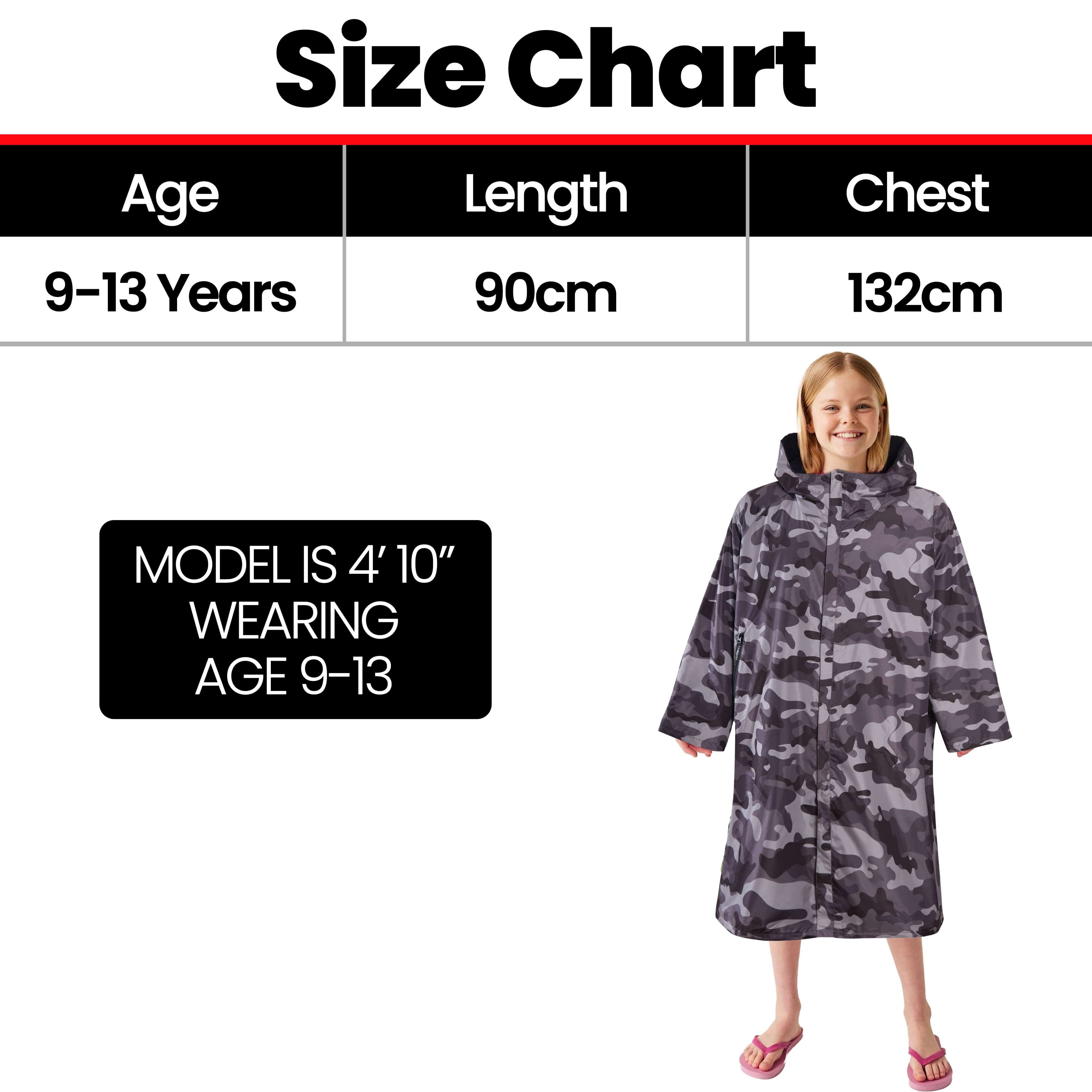 Changing Robe Kids' Unisex Hooded Coat Camouflage Black Windproof