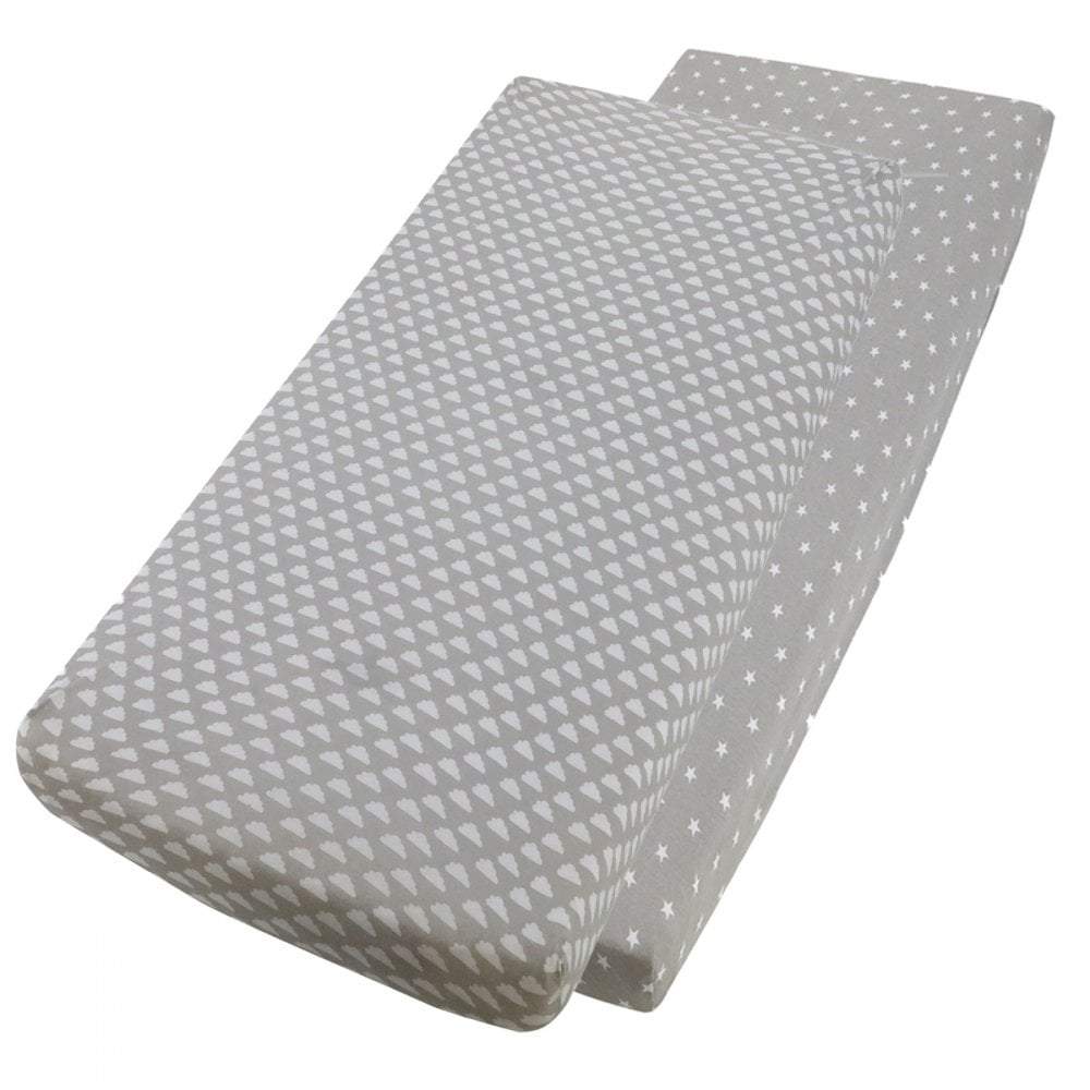 Crib Fitted Sheets 40x90cm – Jersey Cotton, Pack of 2
