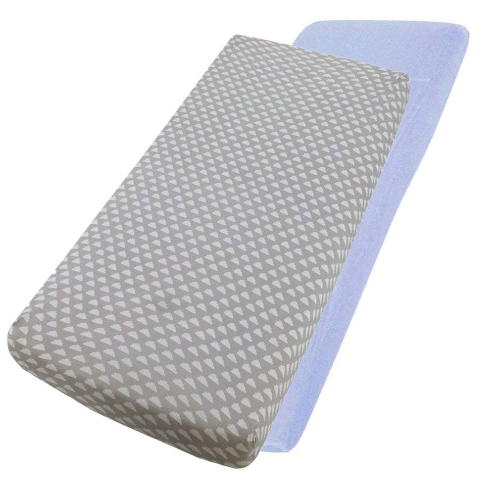Crib Fitted Sheets 40x90cm – Jersey Cotton, Pack of 2