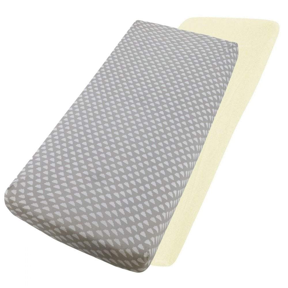 Crib Fitted Sheets 40x90cm – Jersey Cotton, Pack of 2