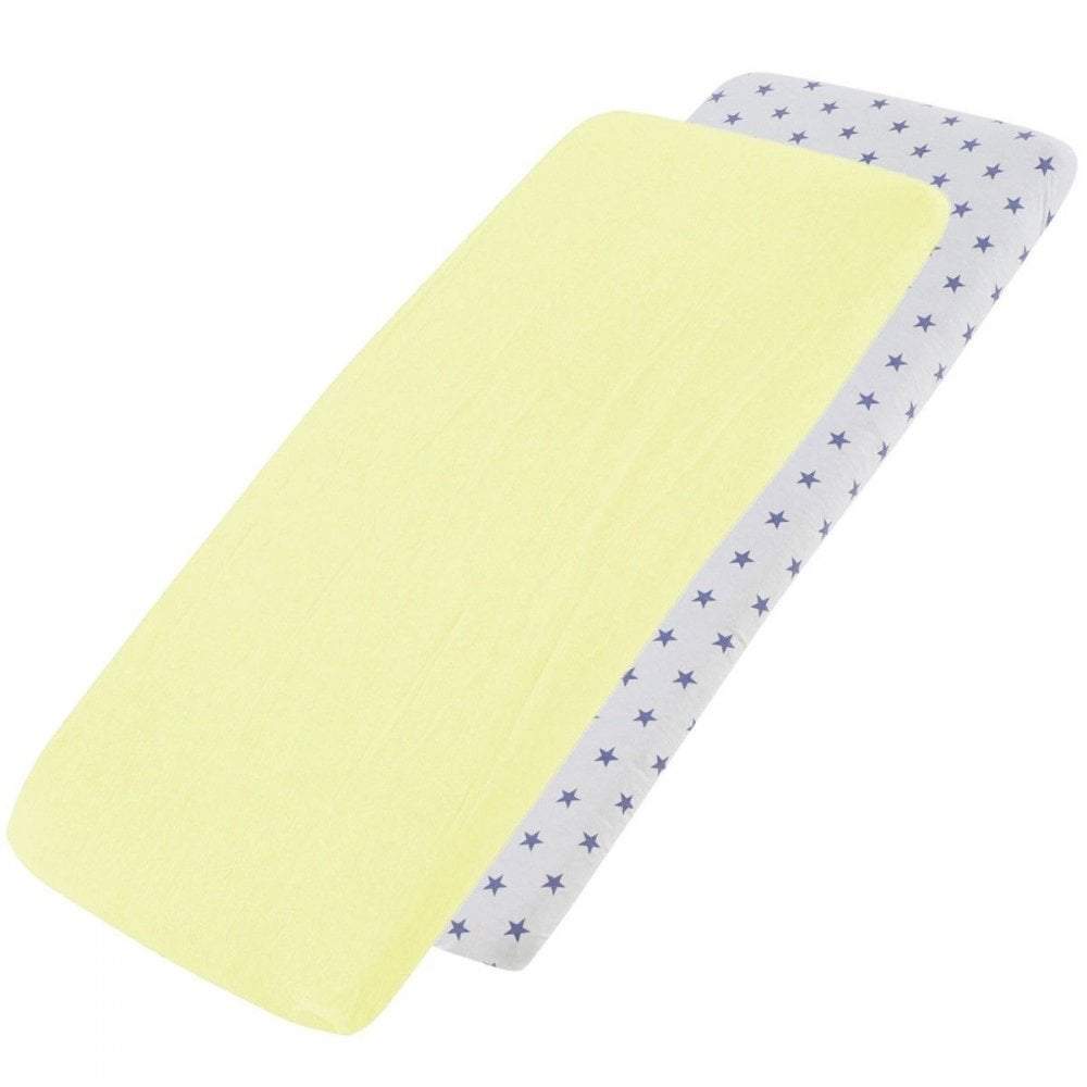 Crib Fitted Sheets 40x90cm – Jersey Cotton, Pack of 2