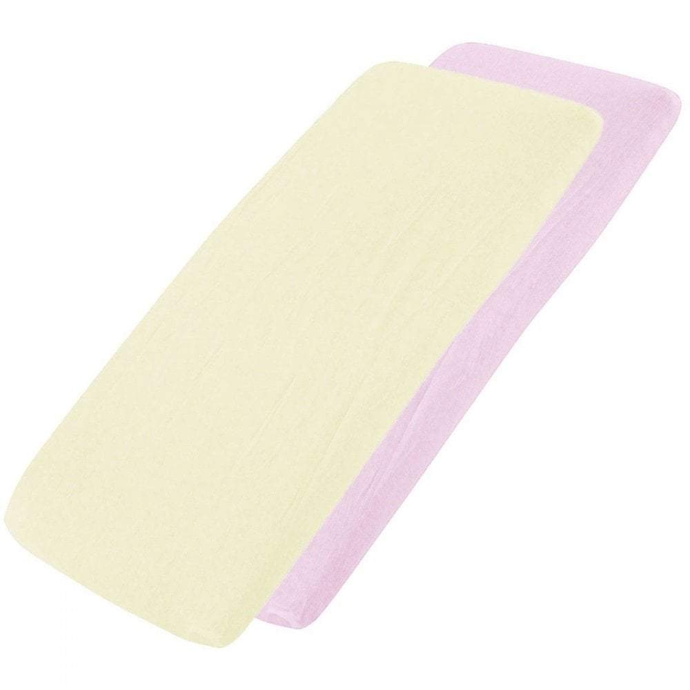 Crib Fitted Sheets 40x90cm – Jersey Cotton, Pack of 2