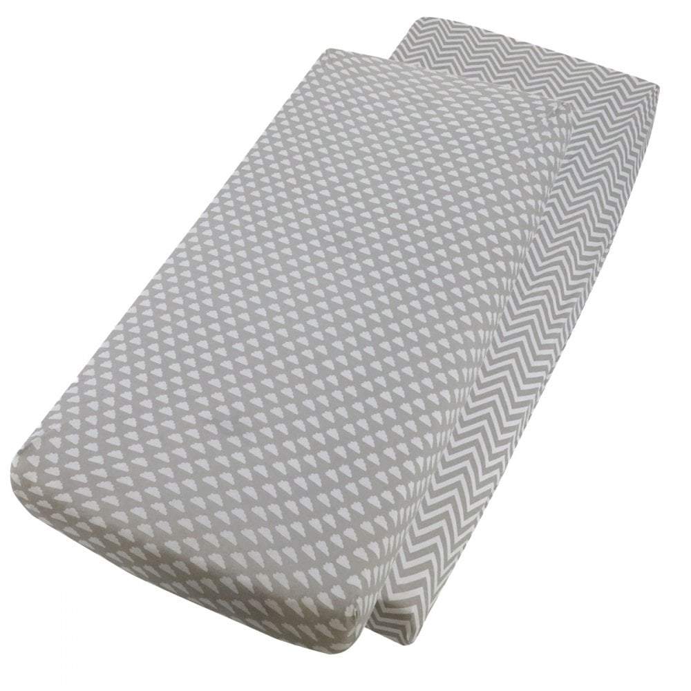 Crib Fitted Sheets 40x90cm – Jersey Cotton, Pack of 2