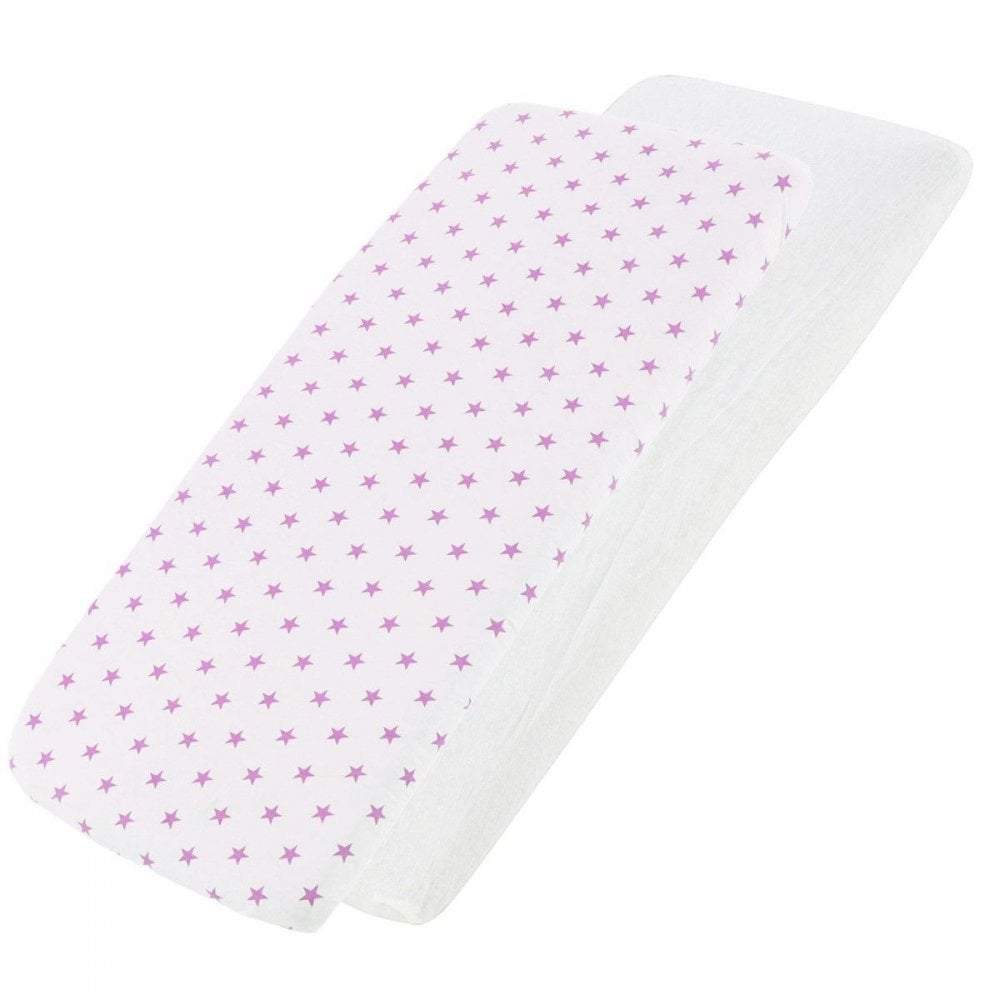 Crib Fitted Sheets 40x90cm – Jersey Cotton, Pack of 2