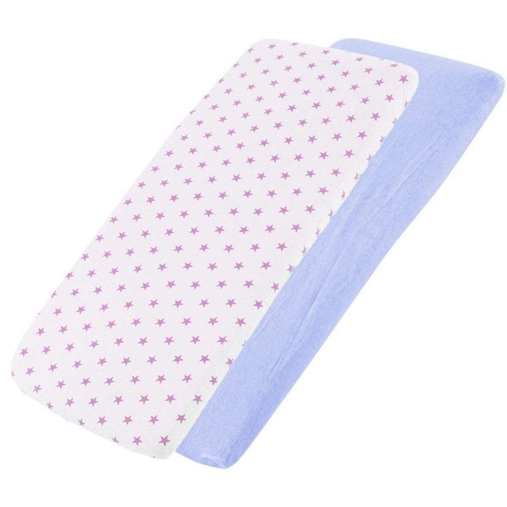 Crib Fitted Sheets 40x90cm – Jersey Cotton, Pack of 4