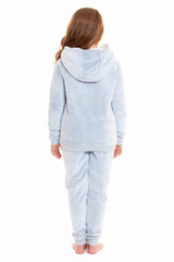 Cuddly Raccoon Fleece Hooded Pyjama Set For Women's And Girls' Sherpa Lined