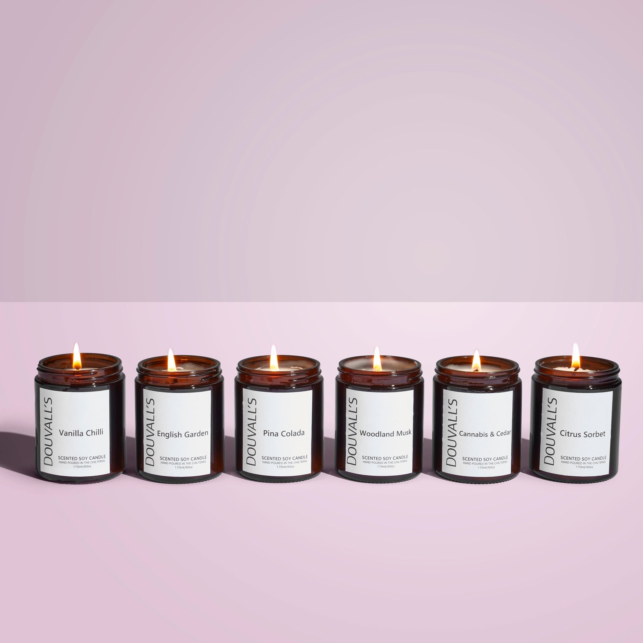 Eco Soy Wax Candle 180g – Hand Poured in England, Five Scents