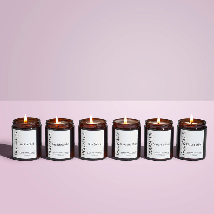 Eco Soy Wax Candle 180g, Hand Poured in England, Five Scents
