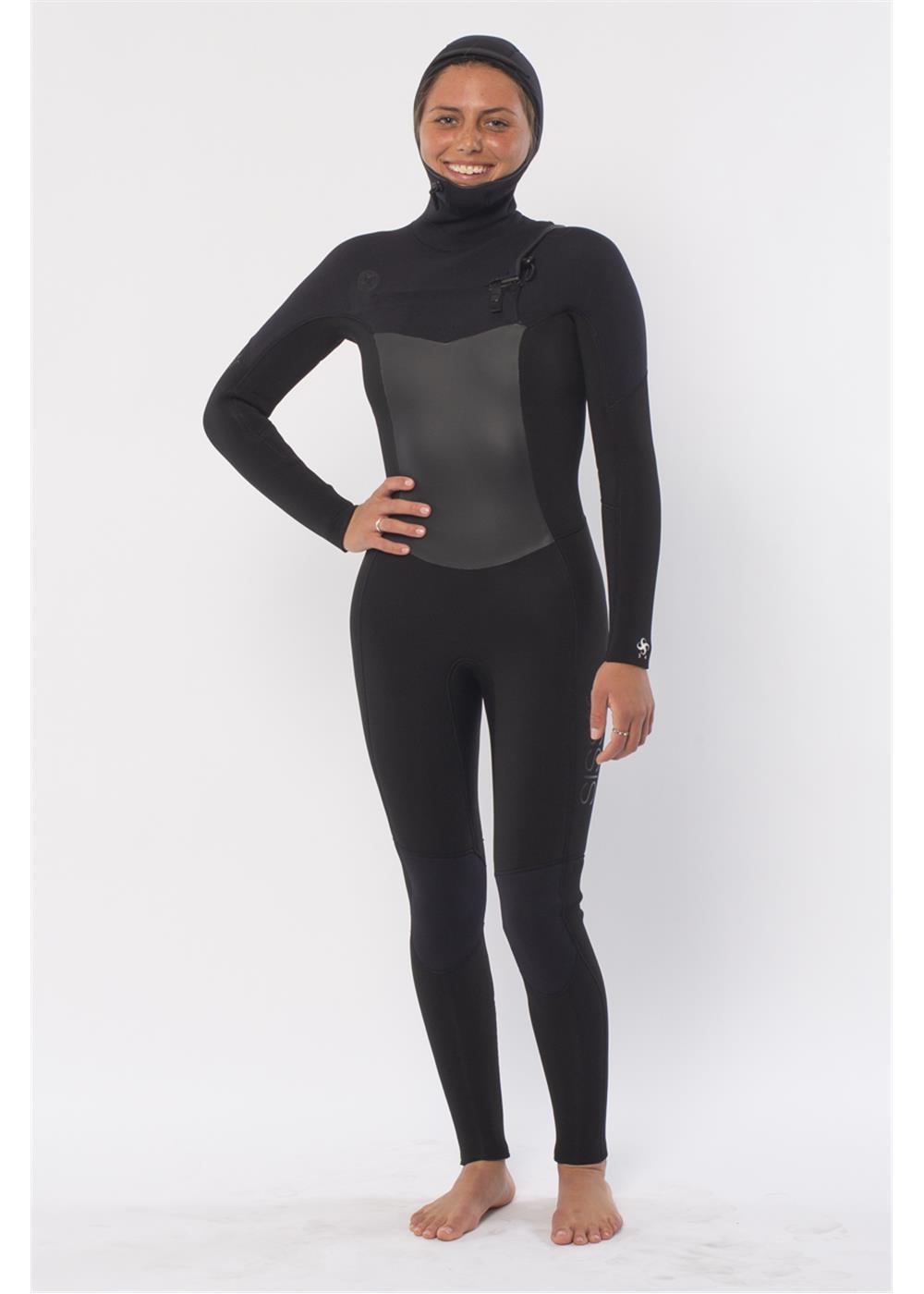 Sisstrevolution Women's 7 Seas 6/5mm Hooded Wetsuit, Chest Zip
