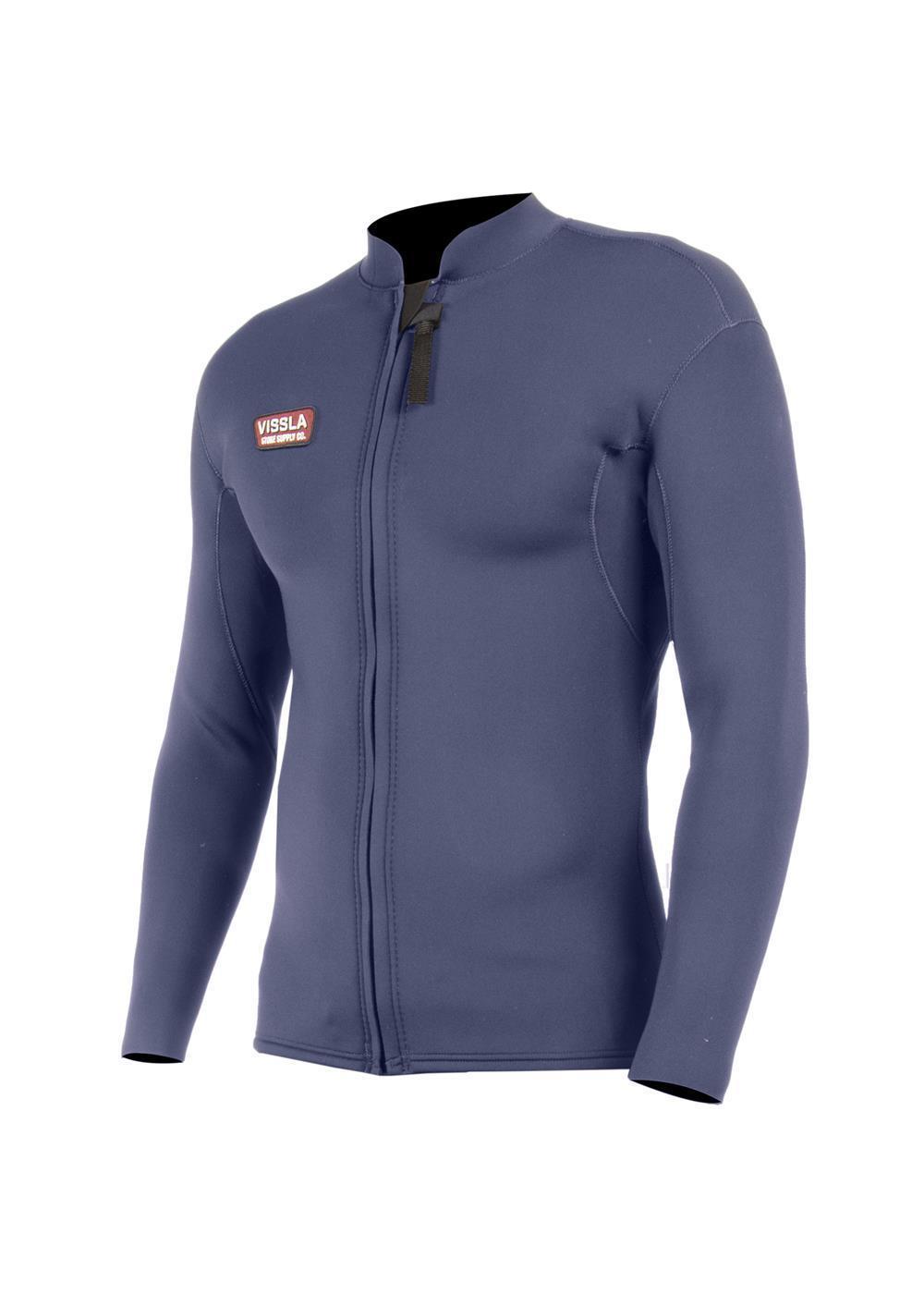 Vissla Men's Solid Sets 2mm Front Zip Wetsuit Jacket, Long Sleeve