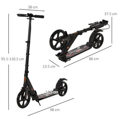 HOMCOM Folding Kick Scooter – Dual Brake, Dual Suspension & Adjustable Handlebar