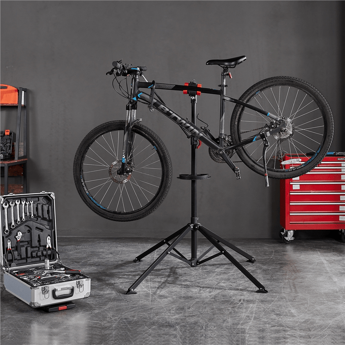 Yaheetech Adjustable Bike Repair Stand, Quick Release Telescopic Workstand with Tool Tray