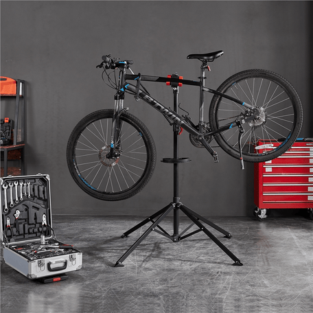 Yaheetech Adjustable Bike Repair Stand – Quick Release Telescopic Workstand with Tool Tray