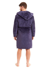 Olivia Rocco Men's Hooded Fleece Dressing Gown