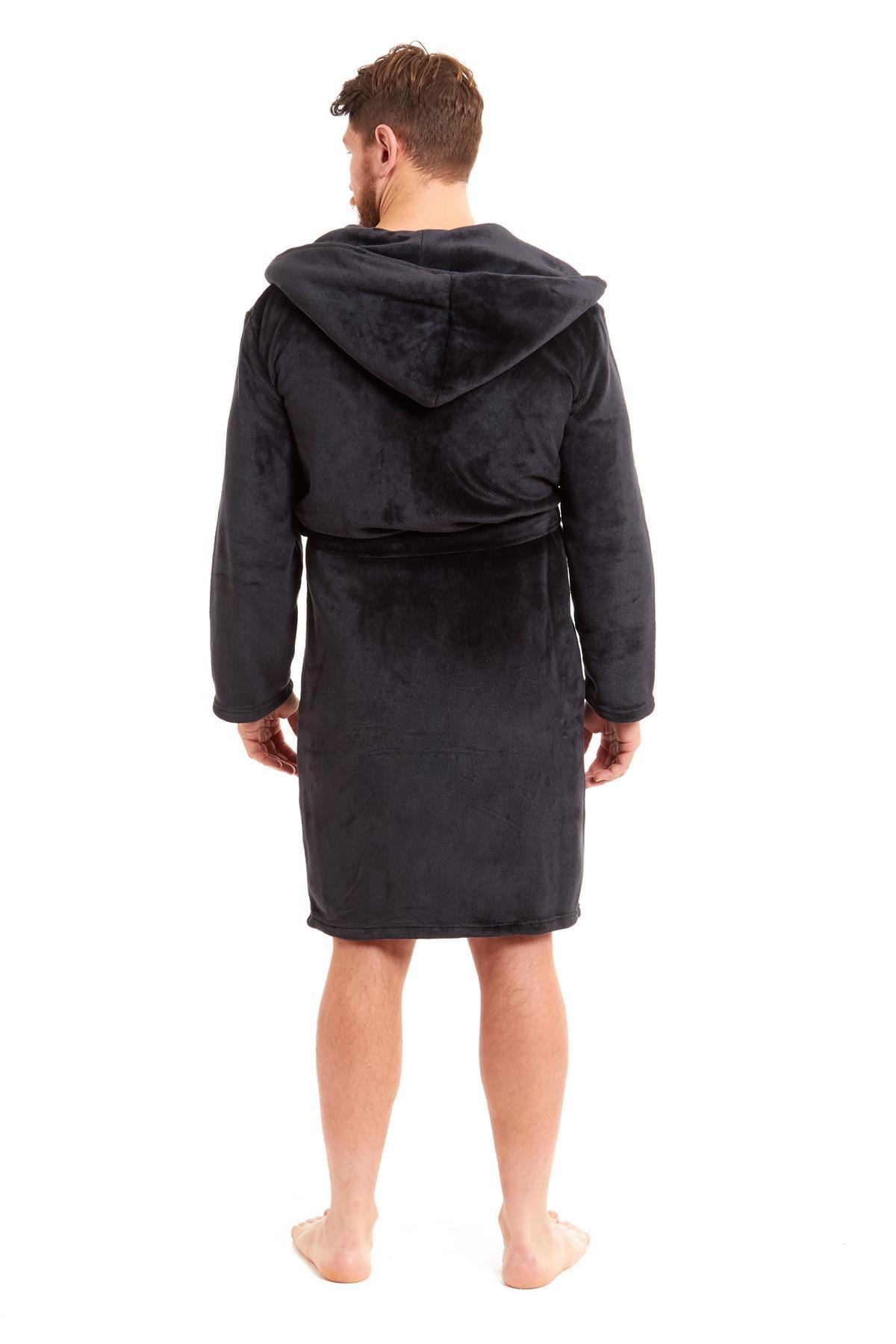 Olivia Rocco Men's Hooded Fleece Dressing Gown