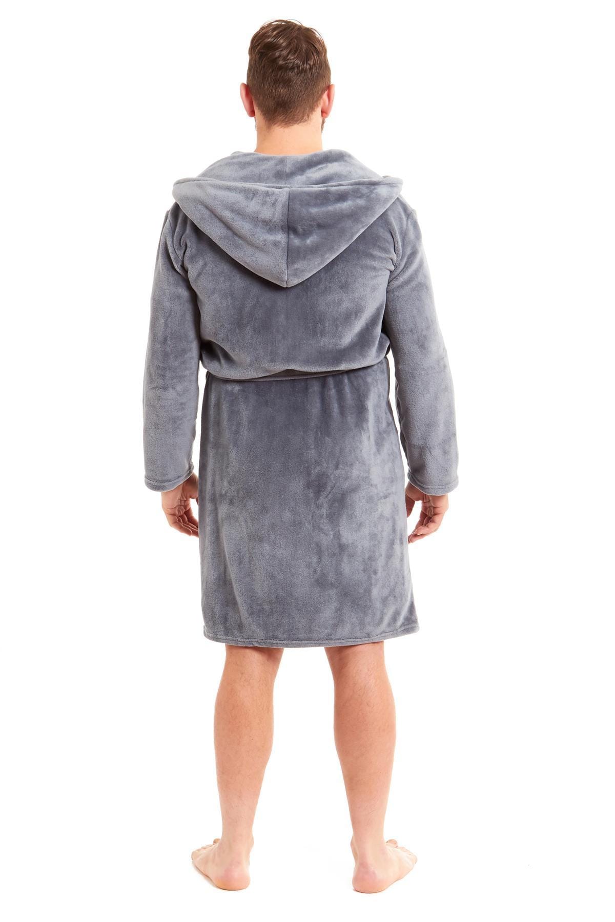 Olivia Rocco Men's Hooded Fleece Dressing Gown
