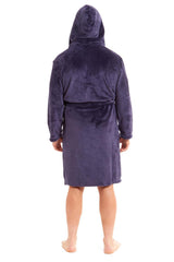 Olivia Rocco Men's Hooded Fleece Dressing Gown