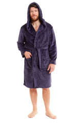 Olivia Rocco Men's Hooded Fleece Dressing Gown