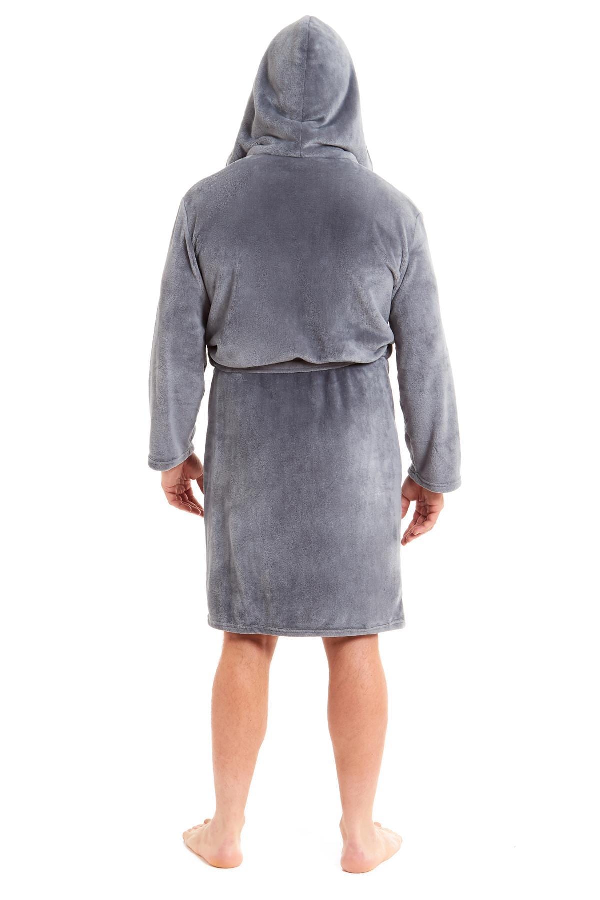 Olivia Rocco Men's Hooded Fleece Dressing Gown