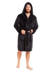 Olivia Rocco Men's Hooded Fleece Dressing Gown