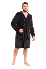 Olivia Rocco Men's Hooded Fleece Dressing Gown