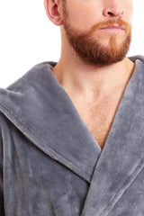 Olivia Rocco Men's Hooded Fleece Dressing Gown