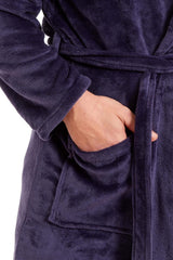 Olivia Rocco Men's Hooded Fleece Dressing Gown