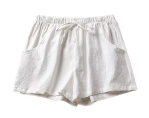 Women's Cotton Linen High-Waist Shorts – Breathable Casual Summer Wear