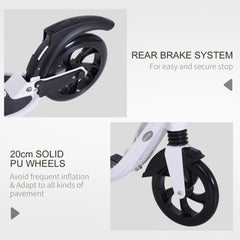 HOMCOM Folding Kick Scooter – Adjustable Height, Dual Suspension & Rear Brake