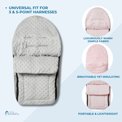 Dimple Car Seat Footmuff – Universal, 3 & 5 Point Harnesses