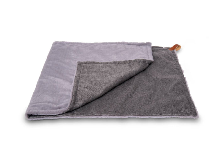 Ralph & Co Balmoral Grey Herringbone & Faux Fur Dog Blanket