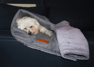 Ralph & Co Balmoral Grey Herringbone & Faux Fur Dog Blanket