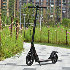 HOMCOM Folding Kick Scooter – Dual Brake, Dual Suspension & Adjustable Handlebar