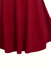 Elegant Red Midi Dress – Cowl Neck & Ruched Shoulders