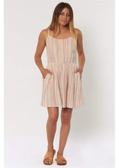 Ocean Breeze Striped Cotton Cami Mini Dress