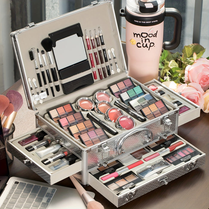 Silvery Multi-Function Makeup Set, 48-Color Eyeshadow & Full Beauty Kit