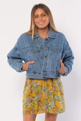 Sisstrevolution Women's Coronado Boxy Denim Jacket, 100% Cotton