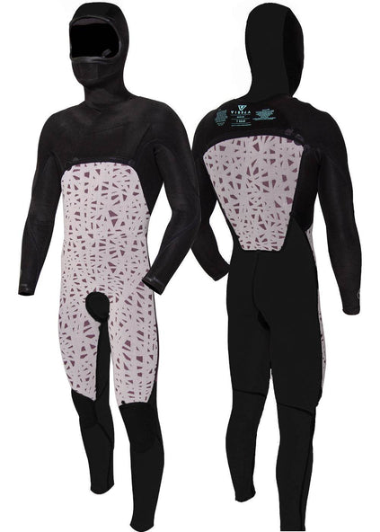 Vissla Men's 7 Seas 5/4/3mm Hooded Chest Zip Wetsuit, Full Suit, image 6