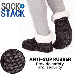 Extra Warm Men's Thermal Chunky Slipper Socks With Non Slip Grips Sherpa