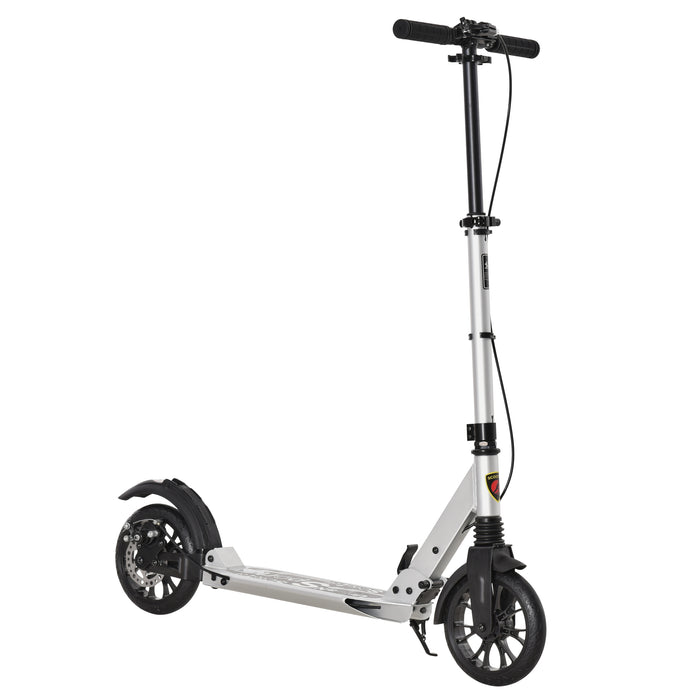 HOMCOM Foldable Kick Scooter, Dual Brakes & Suspension, Age 14+