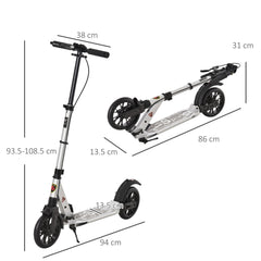 HOMCOM Foldable Kick Scooter – Adjustable Height, Double Suspension & Dual Brakes