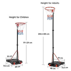 Yaheetech Portable Netball Hoop – Adjustable Height & Weighted Base