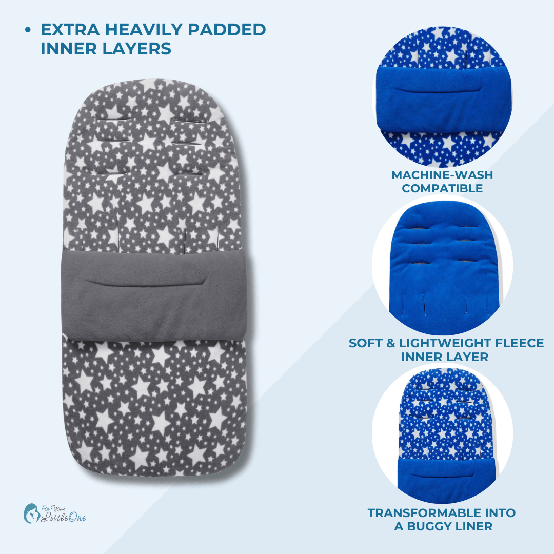 Fleece Pushchair Footmuff – Universal Cosy Toes, Four Prints
